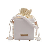 Small Leather Lined Messenger Shoulder Handbag Mini Bolsas Girl Purse Bag Fashion Women's Pearl Square Bag - Zeprah