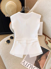 Split Top Short Sleeve T-shirt Knitted Tops for Women Sleeveless T-shirt - Zeprah