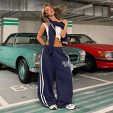 Sporty Casual Cargo Joggers Women Canvas Summer Flat Striped Color Block Mid Elastic Eco - Friendly Windproof Patchwork Custom - Zeprah