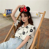 Spring and Summer New Design Women's T-shirts Loose Slimming Tops for Women Chic Floral Short - Sleeved Shirt - Zeprah