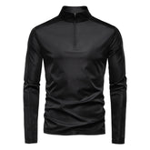 Spring Summer New Men's Solid Blank Turtleneck Collar Long Sleeve Half Zipper Anti - Pilling Base Shirt UV Protection - Zeprah