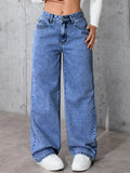 Spring Summer Vintage Washed Vintage Jeans Loose Casual Straight Fashion Trend Wide Leg Long Jeans - Zeprah