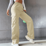 Streetwear Cargo Pants with Elastic Waist - Zeprah