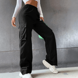 Streetwear Cargo Pants with Elastic Waist - Zeprah
