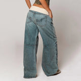 Streetwear Straight Denim Jeans Mid Waist Loose Fit Medium Wash Woven Eco - Friendly Casual Simple Trendy - Zeprah