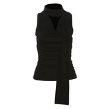 Summer American Spice Girl Sexy Slim - fit Swing Collar Design Sense All - match Strap Vest Women's Sleeveless Top - Zeprah