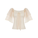 Summer Eco - Friendly Women's Slim Fit V - neck T-shirt Breathable Lace Quick Dry Home Leisure Cute Top - Zeprah