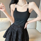 Summer Fancy One - piece Wrapped Chest Beauty Back Basic Simple Sexy Club Camisole Padded tank Crop Top - Zeprah