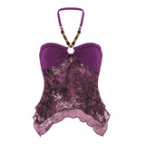 Summer Fashion Hot Women's Retro Style Floral Knitted Short Sleeveless Tank Top - Zeprah