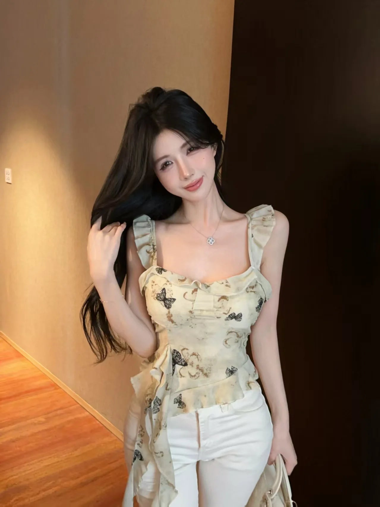 Summer Hot Girl Style Camisole Vest Irregular Workout Built - in Bra Versatile and Sexy Women's Camisole - Zeprah