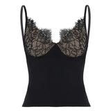 Summer Knitted Lace Camisole with Contoured Bust Sexy Sleeveless Strapless Bandeau Top - Zeprah