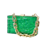 Summer Ladies Transparent Boxed Purse Crossbody Handbag Trendy Women clear Acrylic Evening Clutch Bag - Zeprah