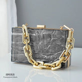 Summer Ladies Transparent Boxed Purse Crossbody Handbag Trendy Women clear Acrylic Evening Clutch Bag - Zeprah