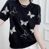 Summer New 2025 Women's Clothing Round Neck Fashionable Women's T-shirts Chic T-shirt - Zeprah
