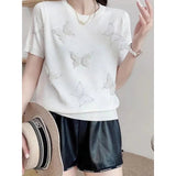 Summer New 2025 Women's Clothing Round Neck Fashionable Women's T-shirts Chic T-shirt - Zeprah