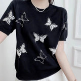 Summer New 2025 Women's Clothing Round Neck Fashionable Women's T-shirts Chic T-shirt - Zeprah