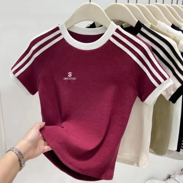 Summer New Distinctive Short - sleeved T-shirt Women's Top Slim - fit Slimming Printed Letter Short - sleeved Top Women's Trendy - Zeprah
