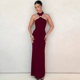 Summer New Fashion Women's Sleeveless Slit Dress Hot Solid Women's Temperament Slim Dress - Zeprah