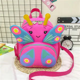 Summer New Fresh Cartoon Butterfly Design Colorful Oxford Material Anti - Lost Children's Backpack Bag - Zeprah