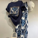 Summer Popular Casual Fragrant Style Two - piece Set Short Sleeve Top and Long Pants Women's Set - Zeprah