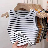 Summer Regular Sports Stripe Camisole Vest Tanks Camis Women's tank Tops Crop Tops - Zeprah