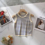 Summer Regular Sports Stripe Camisole Vest Tanks Camis Women's tank Tops Crop Tops - Zeprah
