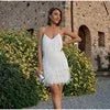 Summer Sexy V - Neck Strap Dress Tassel Sequins Feather Stitching Multicolor Birthday Parties Slim Dress for Women - Zeprah