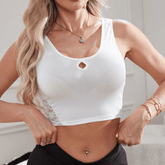 Summer Sports Bra Crop Top – High - Quality Breathable Knit Tank with Lace Hollow Design - Zeprah