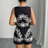 Summer Vacation Women's Cross - Border European American Temperament Above Knee Vest and Shorts Two - Piece Suit - Zeprah