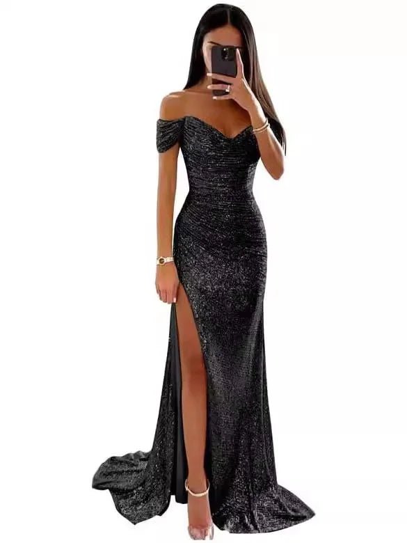 Summer Women's Sexy Sequined Ball Gown Mermaid Sequined Evening Party Dress - Zeprah