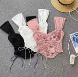 Suspender Sexy Lace Tube Top Women Sweet Spice Crop Top Women's Camisoles - Zeprah