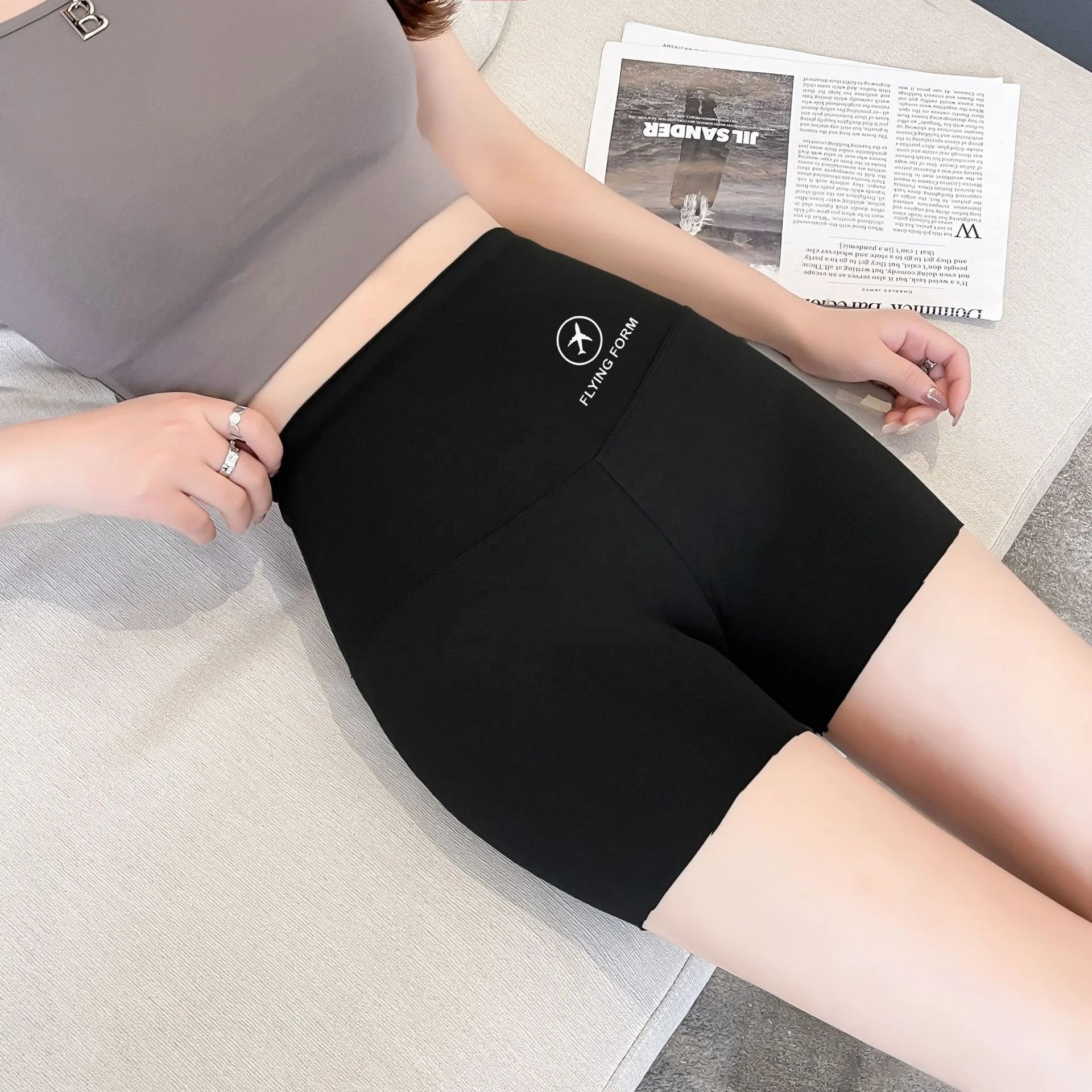 Three - point Shark Pants Summer Thin Belly Hip - lifting Airplane Pants Safety Pants Women's Anti - walking Leggings Shorts - Zeprah