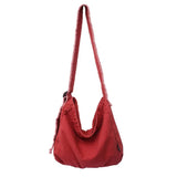 TOP Design Women Canvas Shoulder Bag Hobo Large Casual Crossbody Handbag Retro Distressed Washed Tote Bag - Zeprah