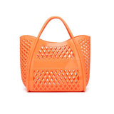 Tote Bag Large Capacity Jelly Bag New Plastic Handheld Rectangle Beach Bath Wash Basket Hollow Cooling Shopping Basket - Zeprah