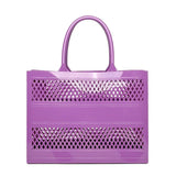 Tote Bag Large Capacity Summer Jelly Open Closure DIY Beach Bag with Two Handles Waterproof for Women - Zeprah