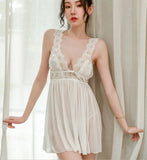 Transparent Hollow Out Japanese Mature Open Crotchless Lingerie Sexy Nightdress - Zeprah