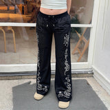 Trending Velvet Rhinestone Pants Flat Low - Rise Flare Joggers for Women | Eco - Friendly Retro Luxe Two - Way Lounge Street - Zeprah