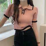 Trendy Graphic Tee Knitted T-shirt for Women Elegant Crop Top - Zeprah
