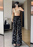 Unique Wide - Leg Trousers Lightweight Cool Trousers Elastic Waist Slacks - Zeprah
