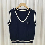 V - neck Classic Tank Top Knitted Vest Retro Sweater - Zeprah