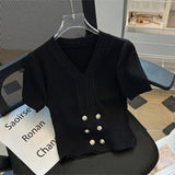 V - neck Short Sleeve Top Best Sale Women's Clothing Ice Silk Sports Top - Zeprah