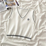 V - neck Women Tank Top Knitted Tank Top for Women Going Out Sleeveless Tops - Zeprah