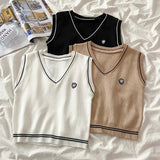 V - neck Women Tank Top Knitted Tank Top for Women Going Out Sleeveless Tops - Zeprah