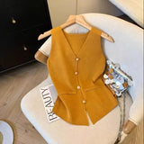 V - neck Women Tank Top Knitted Tank Top for Women Going Out Sleeveless Tops - Zeprah