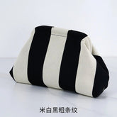 Versatile Striped Cloud Bag Fly - Woven Clutch Cross - Border Women's Open Closure Beach Commuting Bag with Polyester Lining Handbag - Zeprah