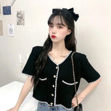 Versatile Tops for Women Casual Popular Women's Clothing Knitted Short Sleeved Tee - Zeprah