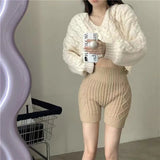 Versatile Women's Short Pants High Waist Leggings Knitted Women's Shorts - Zeprah