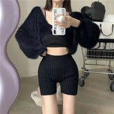 Versatile Women's Short Pants High Waist Leggings Knitted Women's Shorts - Zeprah