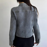 Vintage Distressed Washed Denim Jacket Stand Collar Zip Long Sleeve Windproof Modern Street Casual Autumn Outerwear - Zeprah