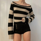 Vintage Preppy Style Women's Sweater Autumn V - Neck Plaid Print Knitwear Loose Fit Top - Zeprah